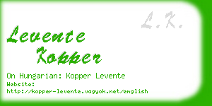 levente kopper business card